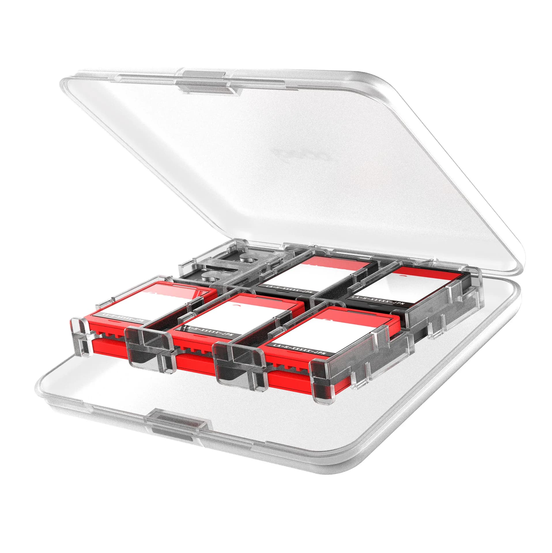 Custodia per carte da gioco Switch nera e trasparente con 12 slot per carte da gioco e micro SD per Nintendo Switch 2/OLED/Lite