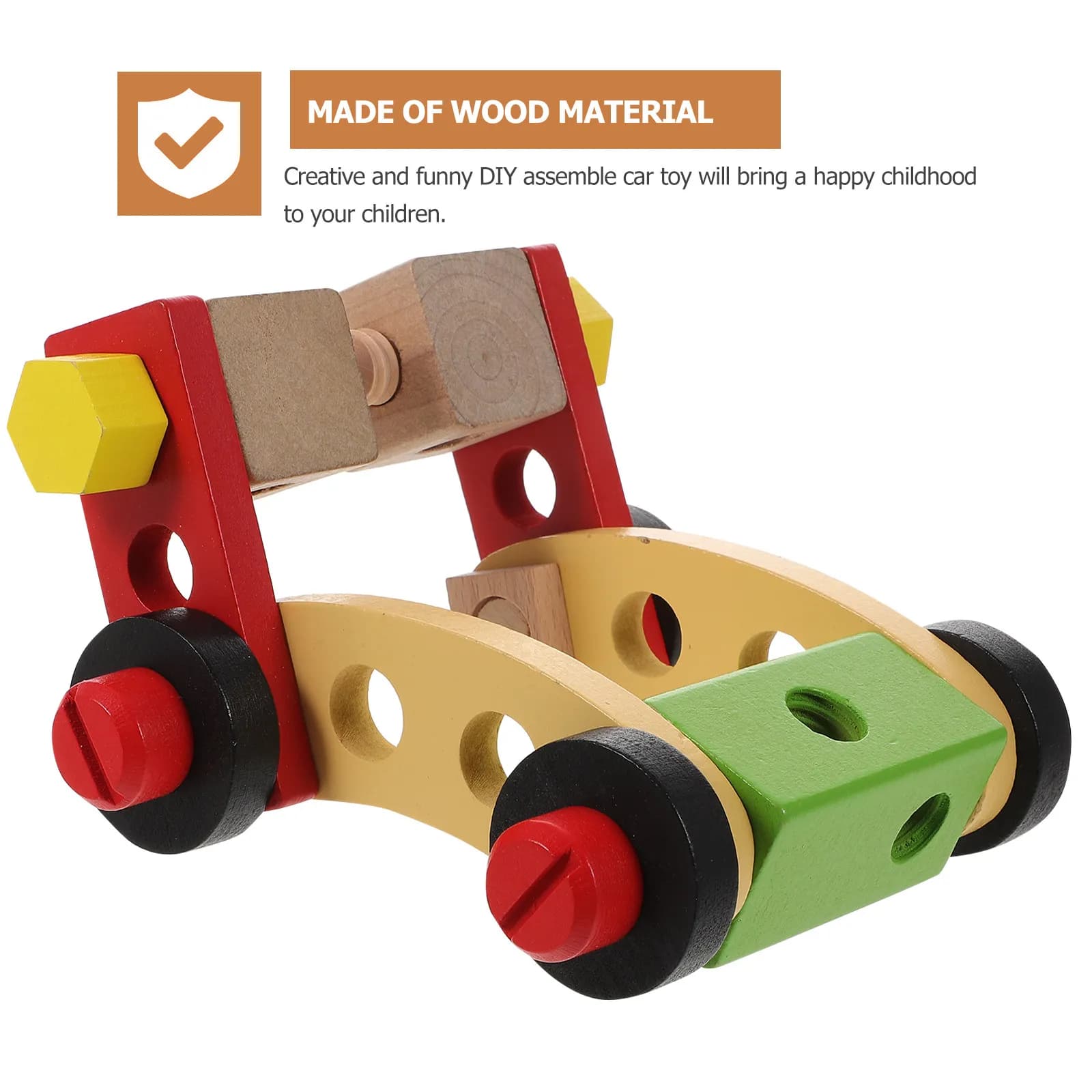 Set Educativo in Legno per Assemblaggio Auto Fai-da-Te, Regalo Creativo Leggero e Resistente agli Urti per Bambini, Kit Artigianale Divertente