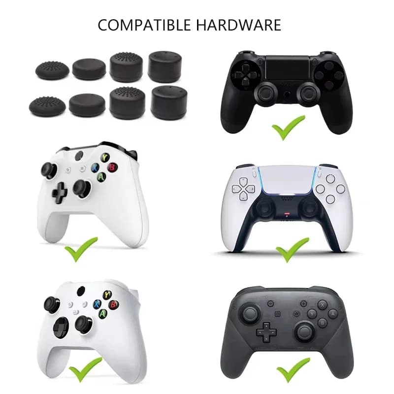 8 pezzi di copri joystick in silicone per controller PS5, copri joystick analogici antiscivolo per PS4 / Xbox Series X/S