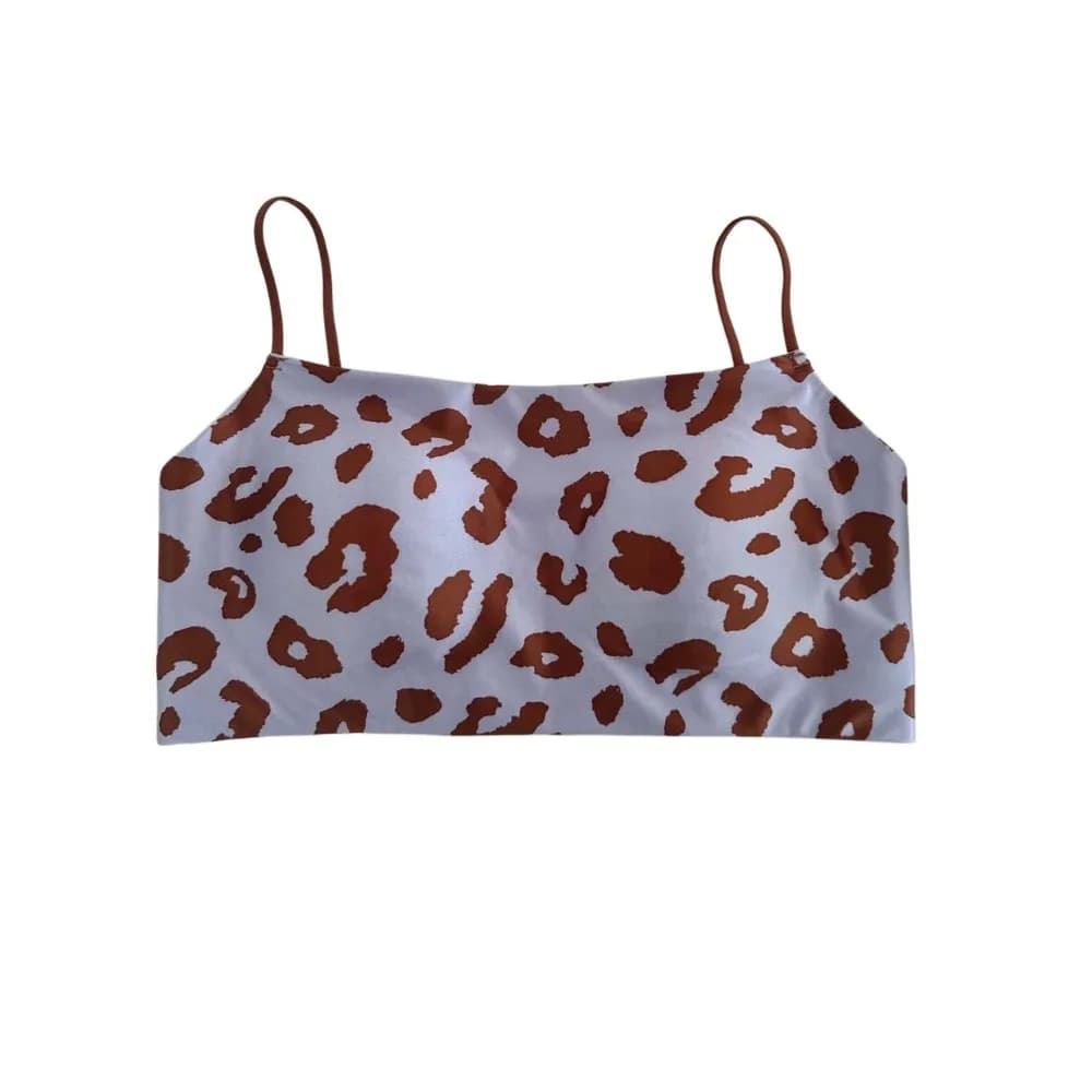 Reggiseno senza fili in raso con spalline sottili, scollo a barchetta, senza cuciture, anti-cedimento, stampa leopardata, push-up, intimo yoga