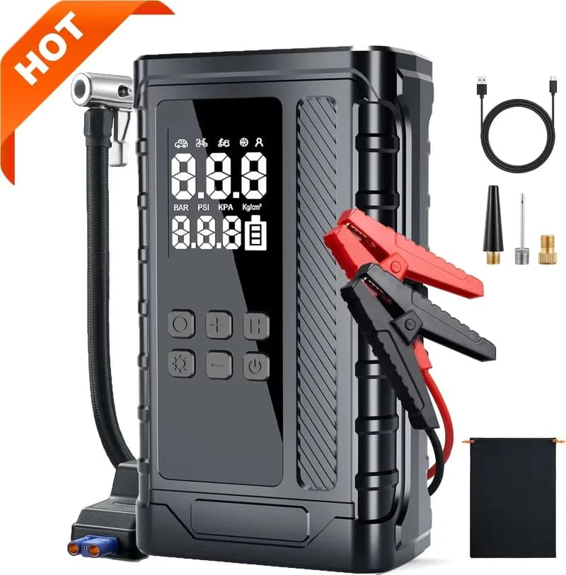 Gruppo di alimentatori per avviamento di emergenza per auto ad alta potenza 14,8 V 6000 mAh 1000 A con pompa ad aria