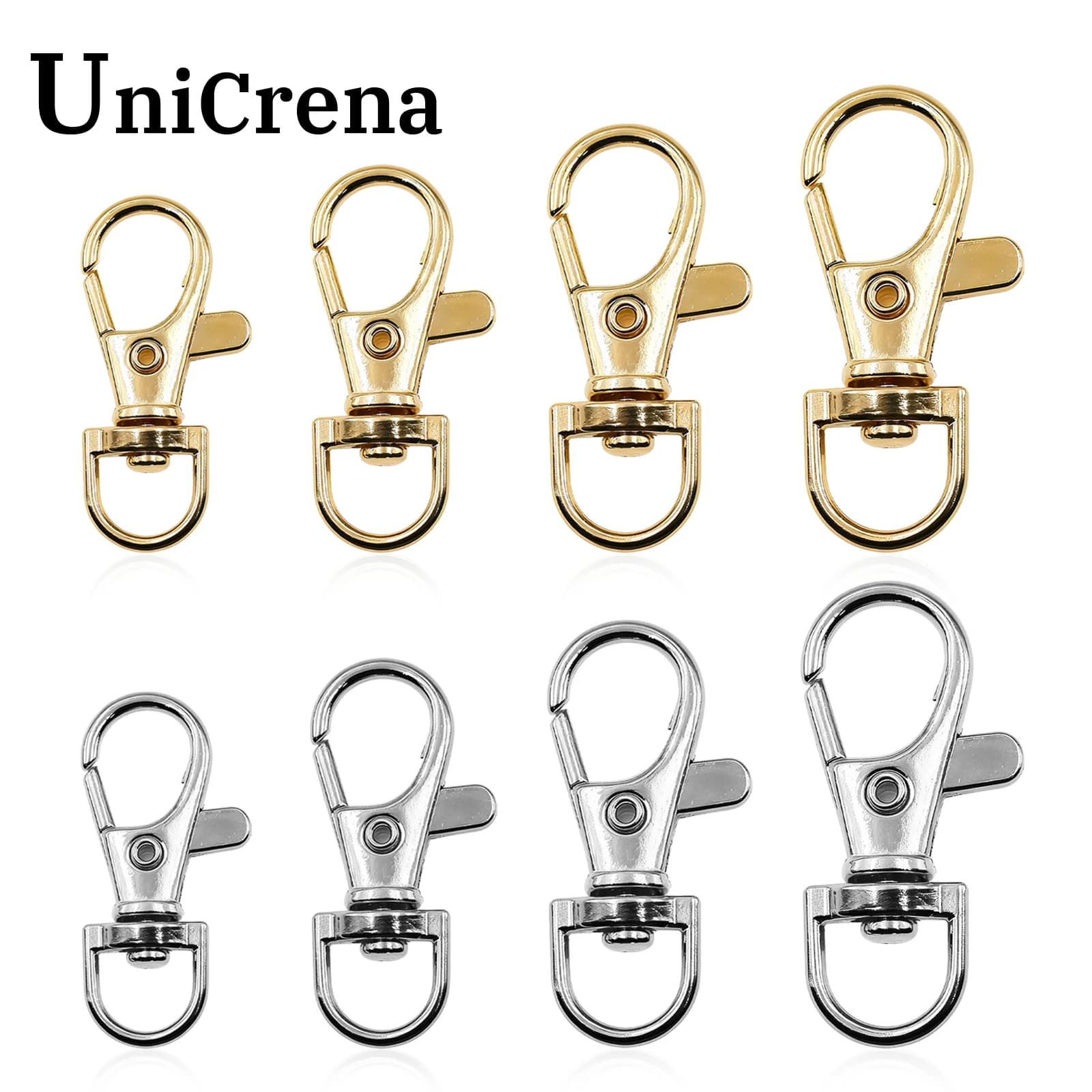 Unicrena Ganci Girevoli e Moschettoni con Anelli - Per Gioielli, Portachiavi, Lanyard, Targhe Cani e DIY