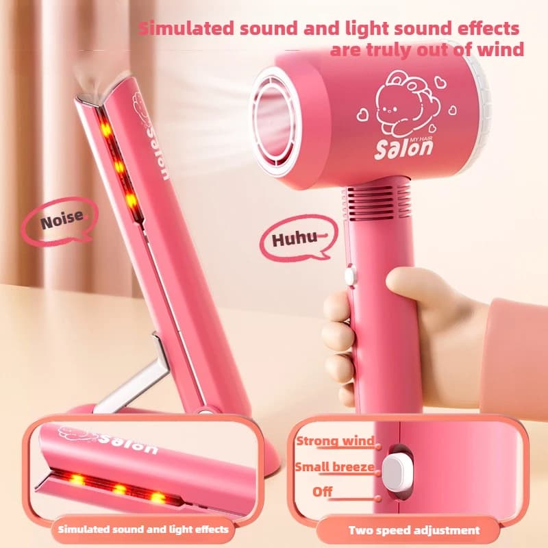 Beauty Salon Set for Girls Hair Makeup Set Simulation Hair Hairstyle Tool for Fashion Style Fake Play Toy Birthday Gift
