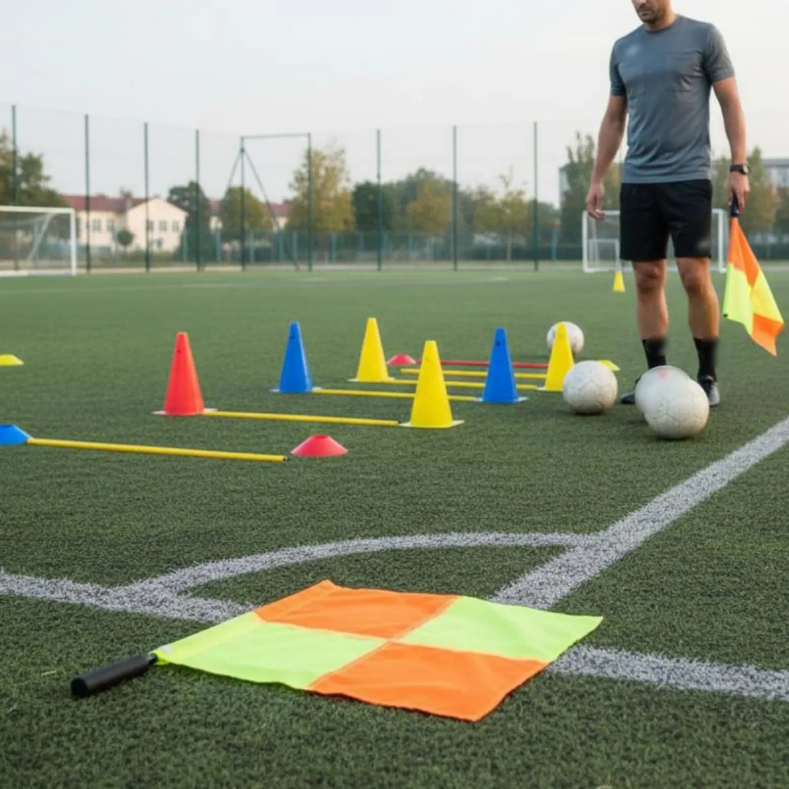 2 Bandierine per Arbitri di Calcio, Leggere e Resistenti, con Borsa per il Trasporto