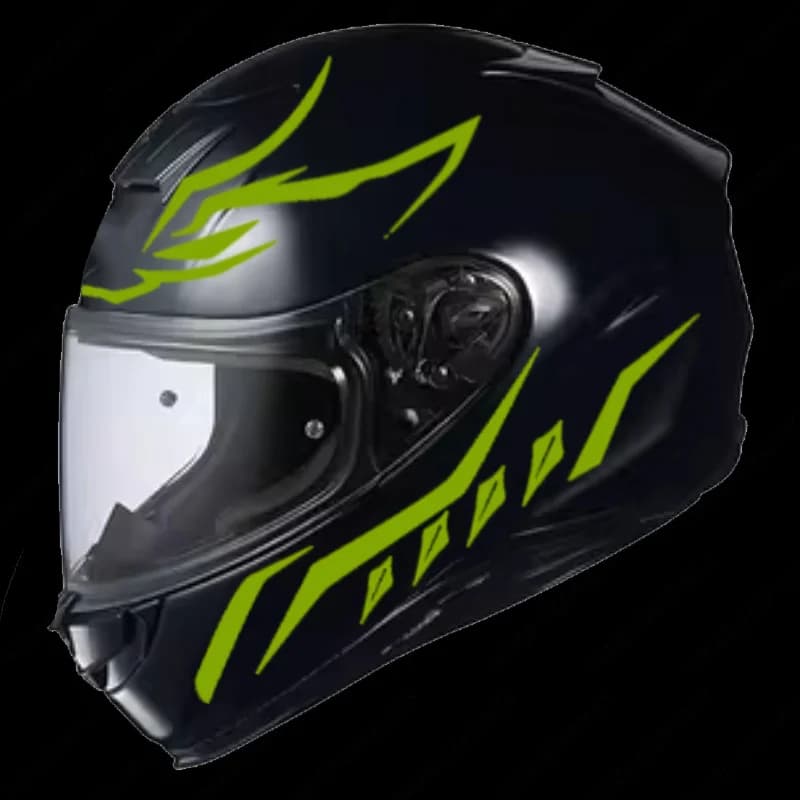 Adesivi Decorativi per Moto Gialli, Rossi e Neri, Adesivi per Casco, Decorazioni Modificate