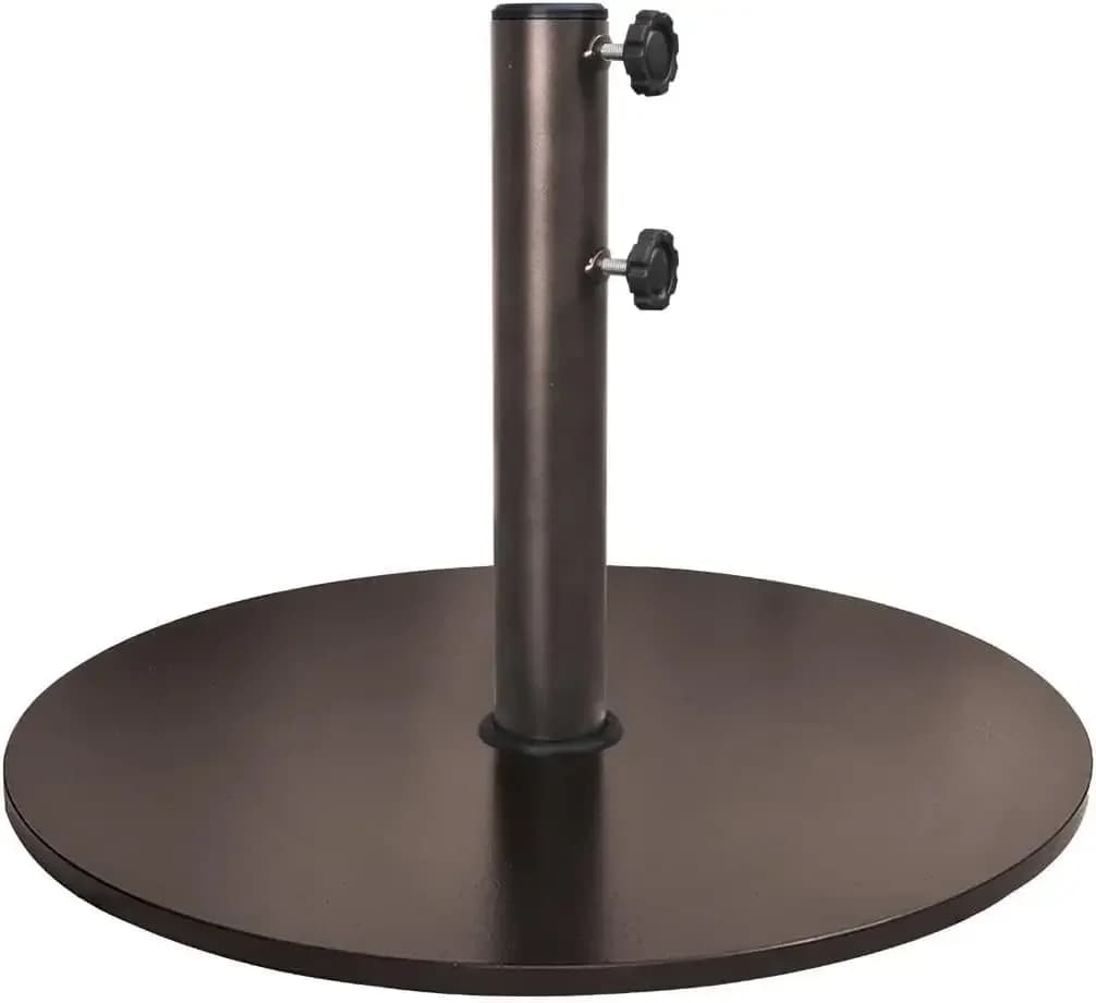 Round Umbrella Base Steel Plate Stand Umbrella Holder Bonus Round Weight Sand Bag Outdoor Patio
