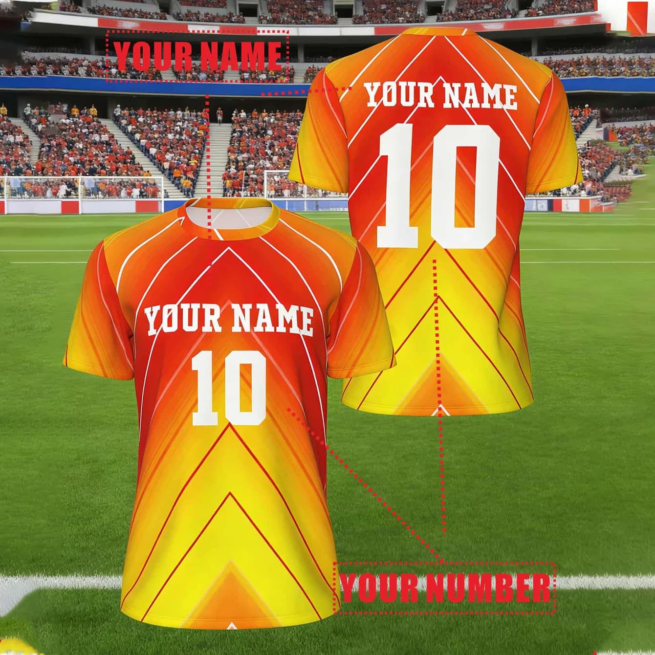 Custom Crew Neck Soccer Jersey T-shirt Men's and Women's Personalized Printed Name Number Logo Comfortable Breathable Sportswear