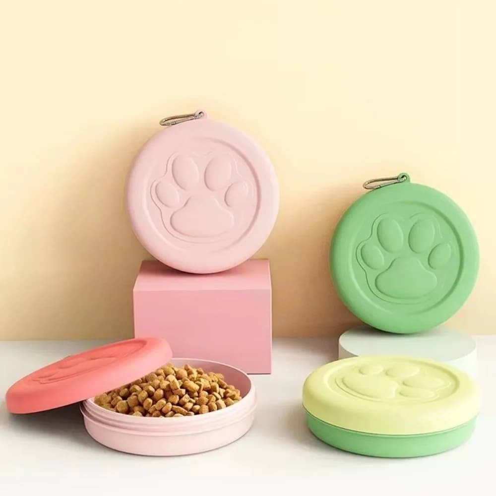 Contenitore per acqua per cibo per cani da compagnia portatile all'aperto Contenitore per acqua per cani durevole da viaggio Ciotola per mangiatoia per animali domestici in plastica per cani gatti