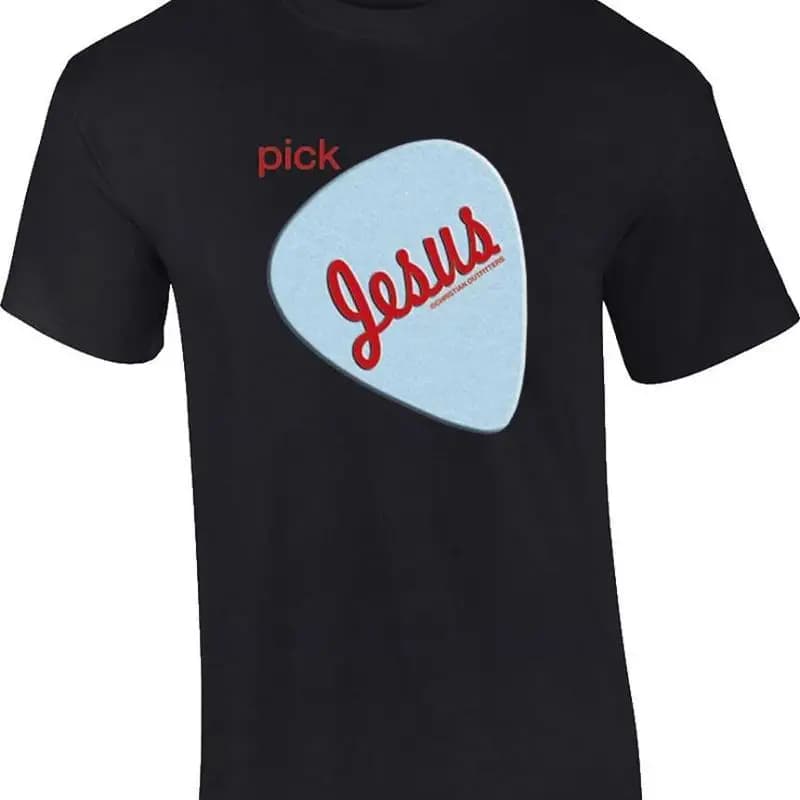 TALL Pick Jesus Guitar Pick Christian T-Shirt