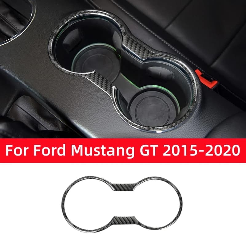 Auto Accessories for Ford Mustang GT 2015-2021, Carbon Fiber Decorative Frame for Glass Holders, Cover Wall decal