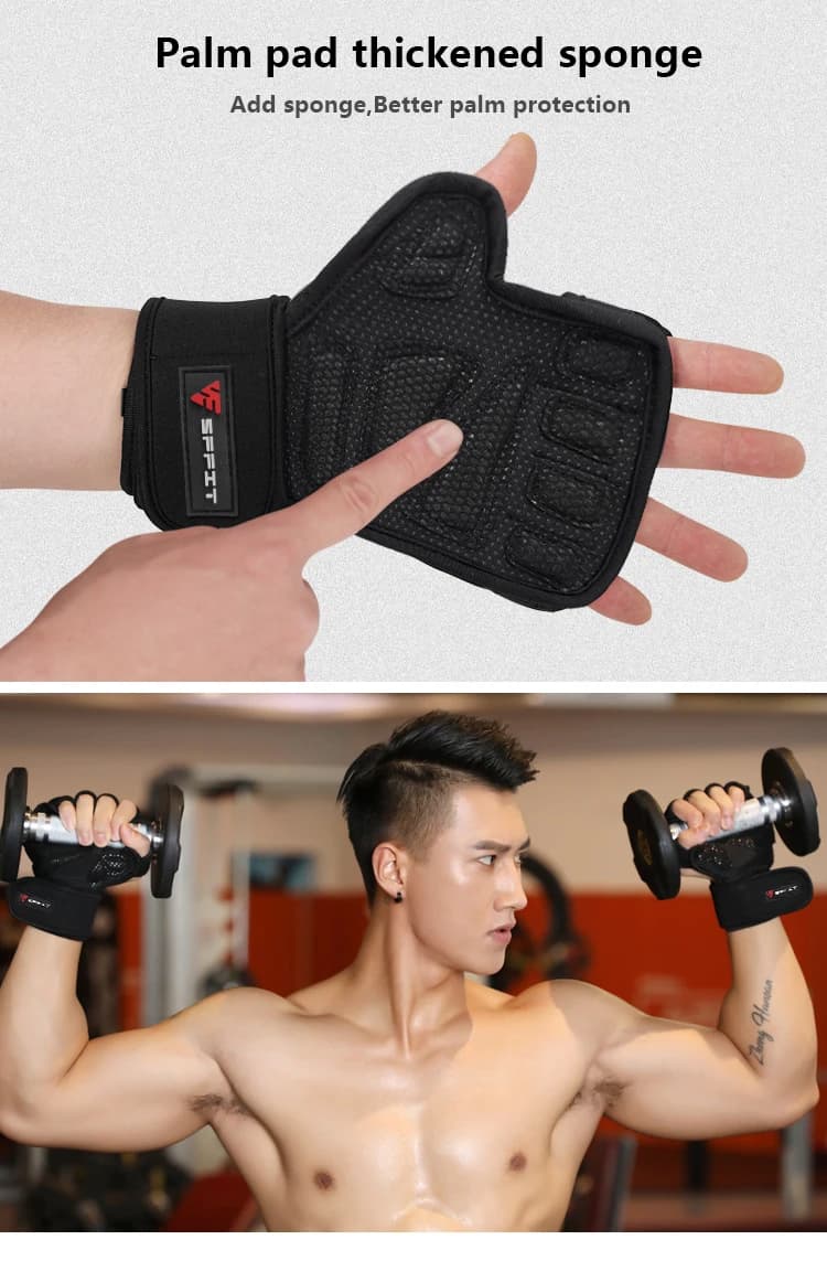 1 pair of workout for weightlifting women fitness sport body building gymnastic gloves grips protective gloves for palm gym