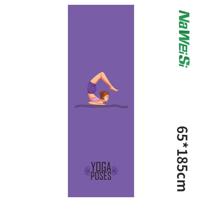 New Microfiber Yoga Mat Printed on Two Sides 63*185cm, Soft, Breathable, Foldable, Anti-slip for Fitness
