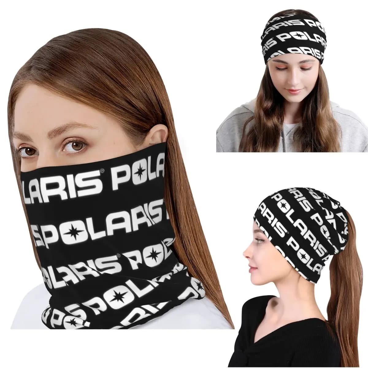 Polaris Logo Bandana Neck Cover Wrap Mask Scarf Warm Balaclava Beanies Hat Unisex Adult All Season