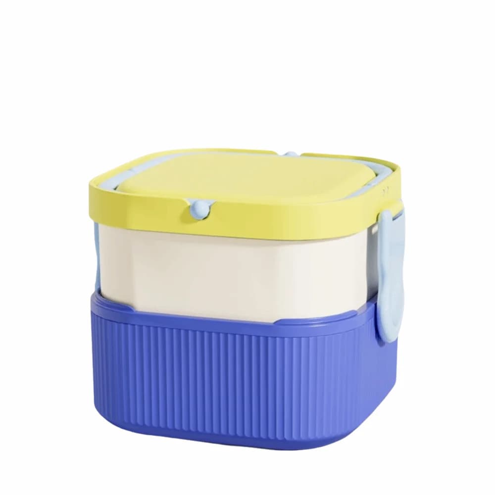Scatola per il pranzo in plastica da 1400 ml divisa resistente al calore per forno a microonde Scatola per il pranzo Scatola per la conservazione degli alimenti con strato intermedio