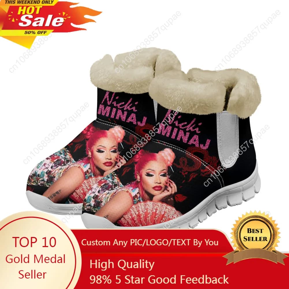 Hot Rapper N-Nicki Minaj Stivali da neve Scarpe da donna per adolescenti da uomo Tenere al caldo Scarpe da ginnastica sportive leggere casual personalizzate