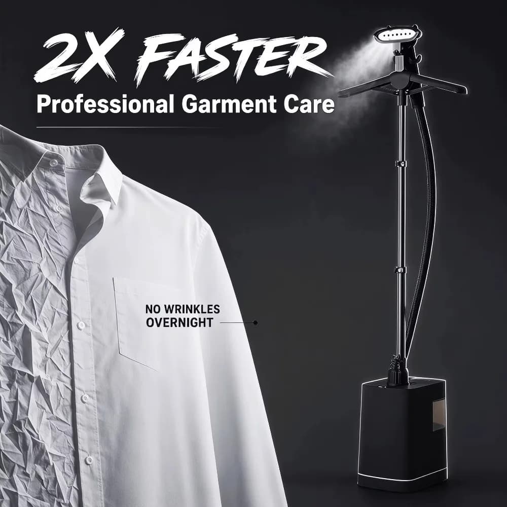 Powerful Garment Steamer, Fast Heating, High Pressure, Heavy Duty Clothes Ironing Machine, Fabric Care Device, Commercial Grade