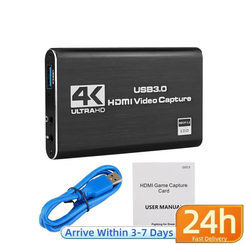 Scheda di Registrazione Schermo USB 3.0 4K 60Hz HDMI-compatibile, Registratore HDMI-compatibile, Scheda di Registrazione Giochi HD per PS4