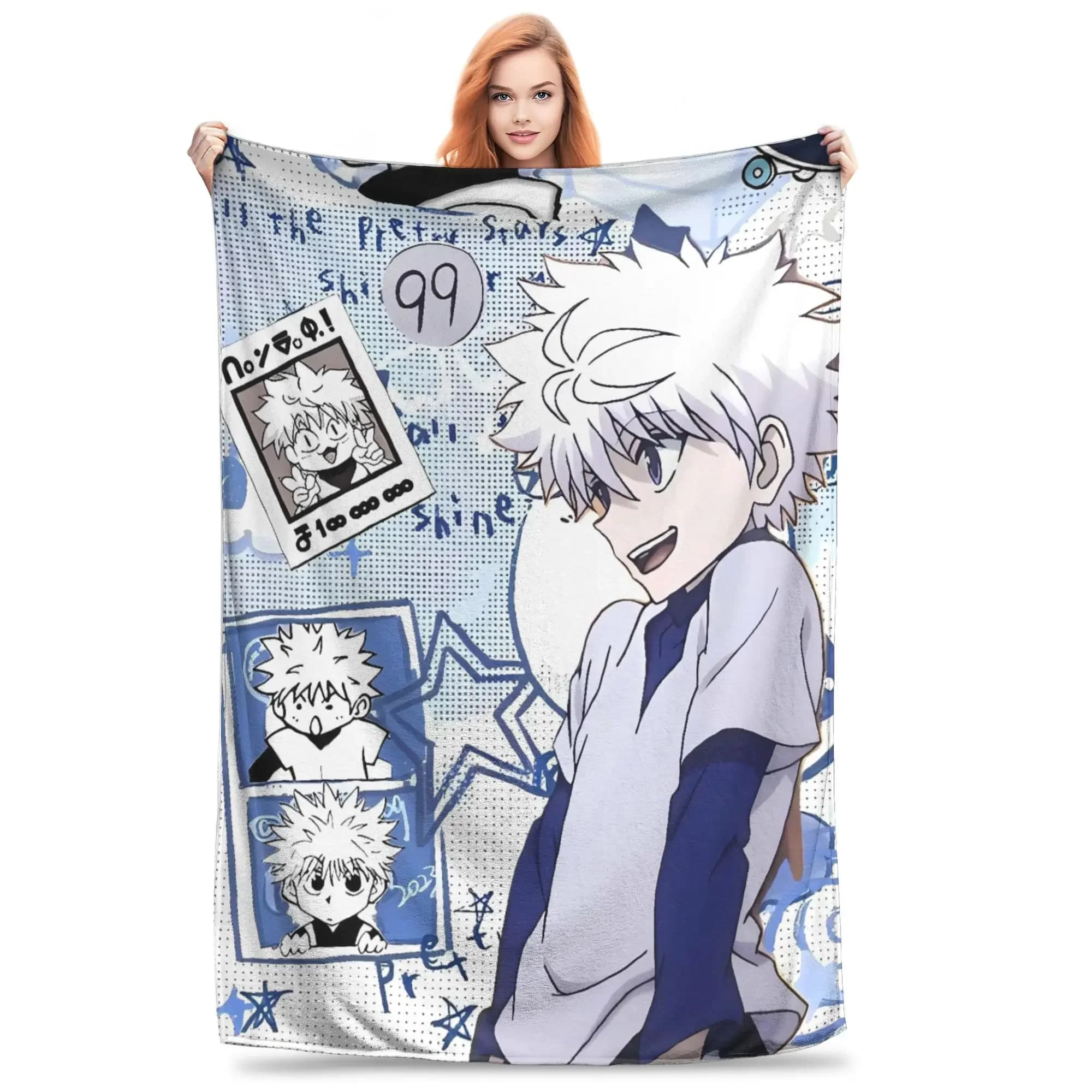 Soft blanket warm for sofa chair sofa bed Anime HXH Gon Killua theme soft cover for travel plane boy girl