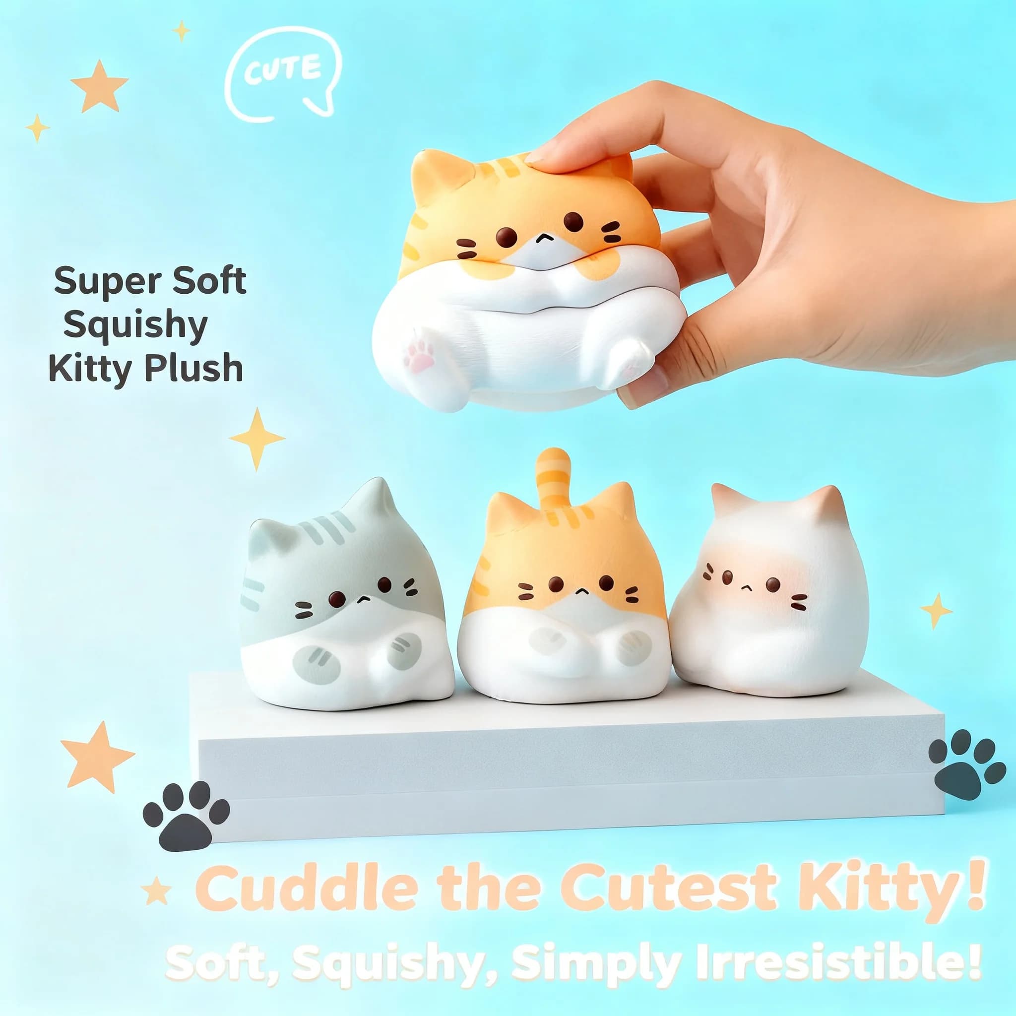 Adorabili Giocattoli Antistress a Forma di Gatto, 1 Pezzo, Morbidi Pallini PU Pop Fidget a Lenta Espansione, Cartone Animato per Bambini e Adulti, Regali di Halloween e Natale
