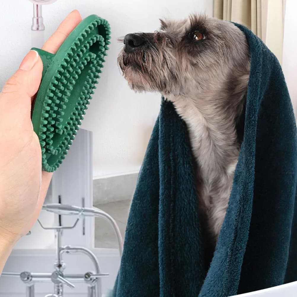 2 Spazzole per il Bagno degli Animali Domestici, Spazzola per Massaggio e Shampoo, Accessori per la Pulizia e la Toelettatura dei Cani