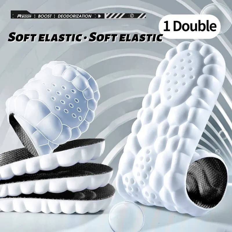 5D Sports Solettes for PU Soft Running Foot Shoe Absorption Breathable Shoe Support for Arch Orthopedic Insert