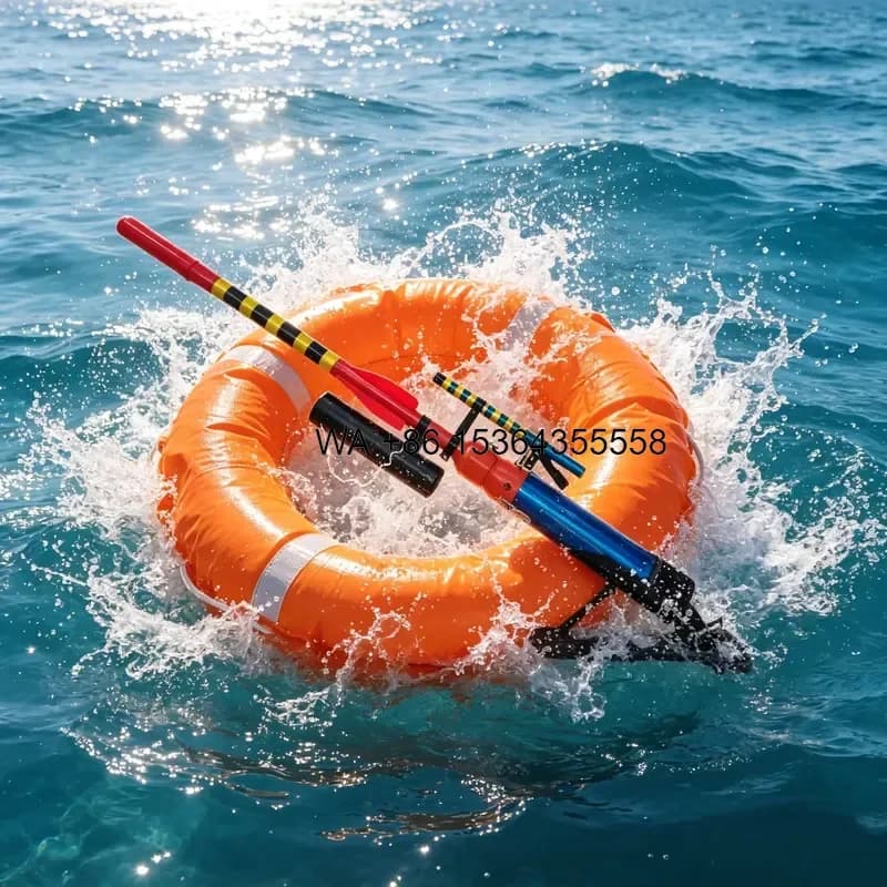 Wmwmnu for 338m Ultra Long Range Rescue Line Thrower with Launching Stand Air Powered Heavy Duty Rope Launcher for Marine