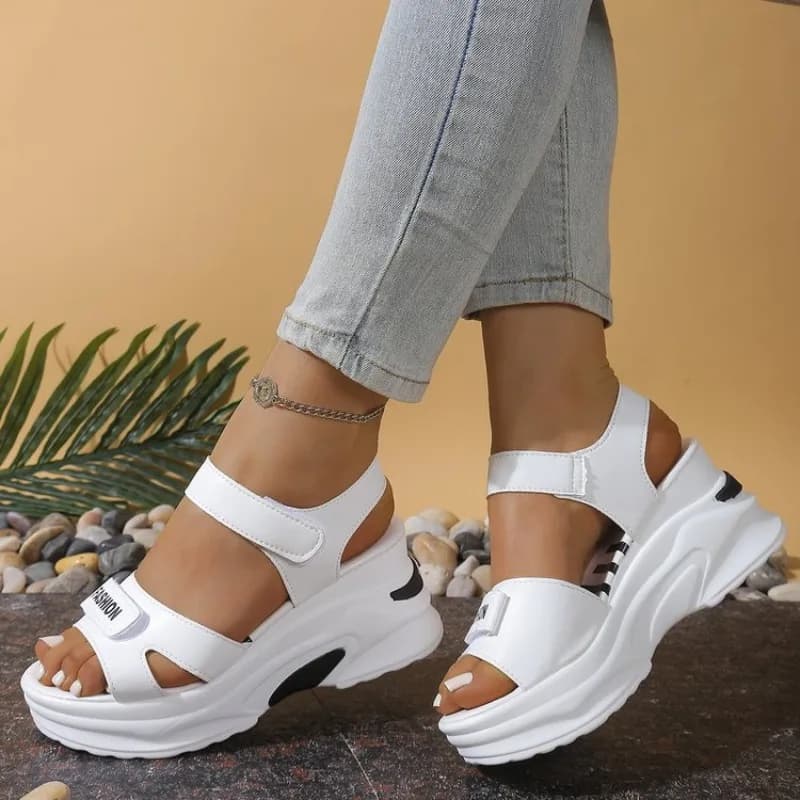 New Women Platform Wedge Sandals Summer Fashion Comfortable Shoes Women Light Casual Velcro Beach Shoes