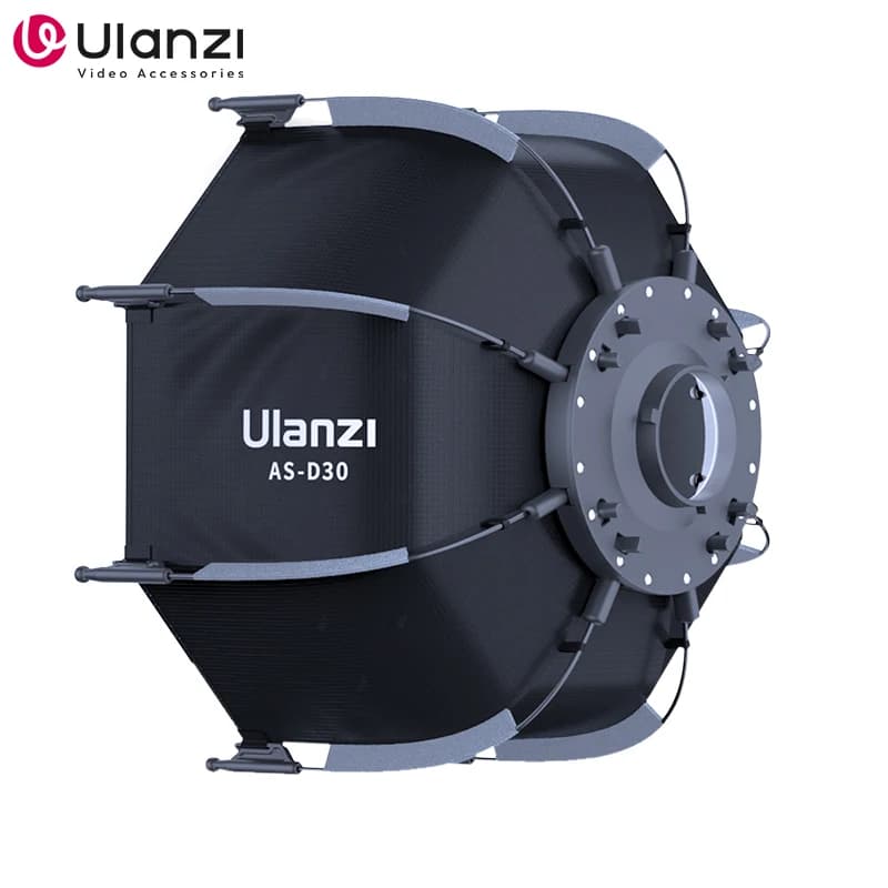 Ulanzi AS-D30 Softbox ottagonale da 30 cm con supporto Mini Bowens e Softbox a sgancio rapido con griglia a nido d'ape per Ulanzi LT028 LT005 COB