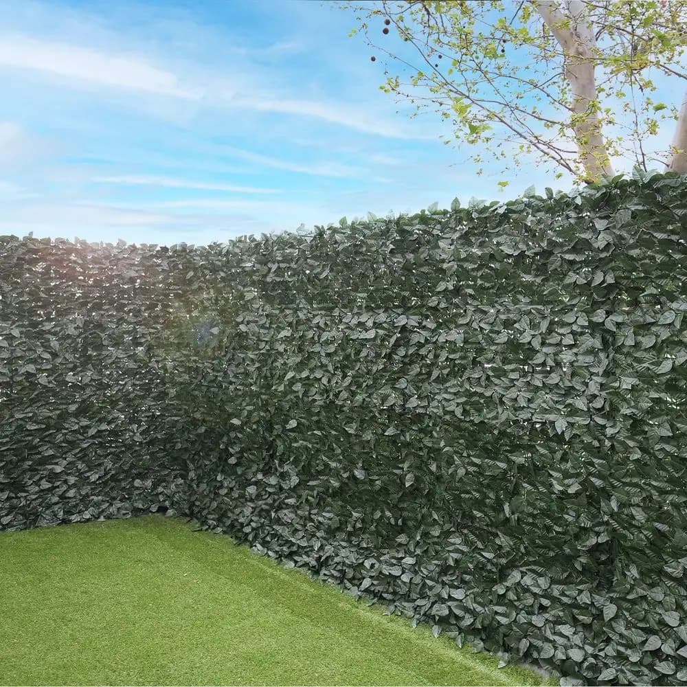 Ivory Privacy Hedge Panels, 58x196, 8 Pack, Artificial Ivy Leaves, Suitable for Indoor and Outdoor Use