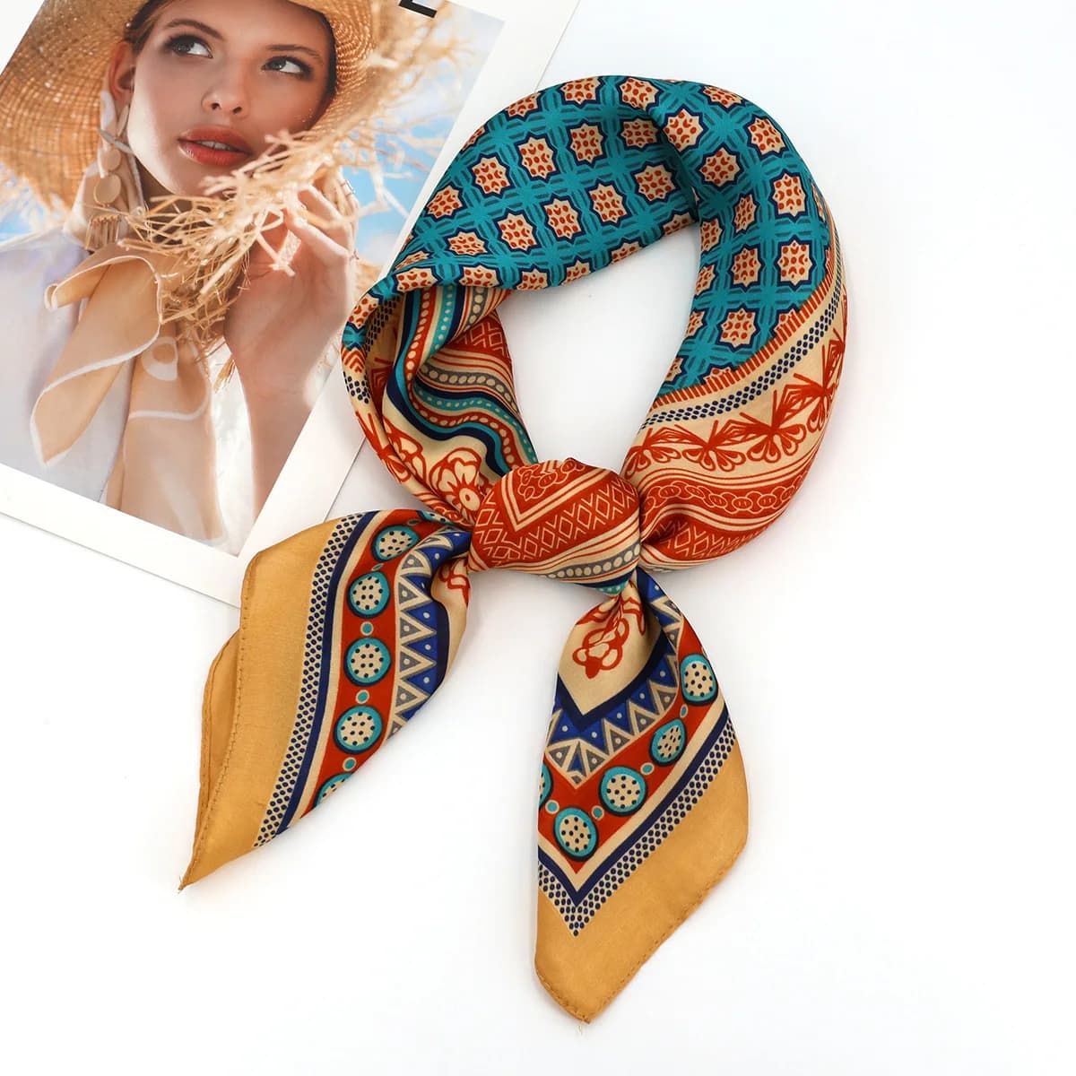 70*70 cm Retro Stampa Floreale Sciarpe Quadrate per Le Donne Cravatte Morbida Testa Sciarpa Femminile Foulard Bandana Foulard Decorare Hijab Nuovo