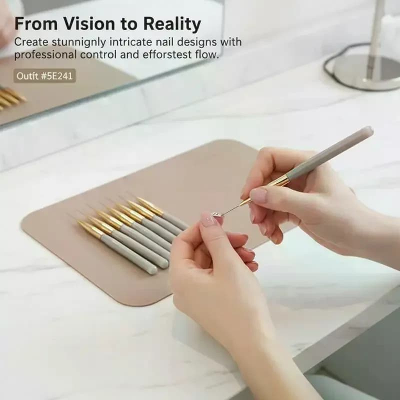 Set di 5 Pennelli per Nail Art con Manico in Acrilico, Estremamente Precisi per Disegno Linee, Strisce e Fiori, Pennello per Gel UV