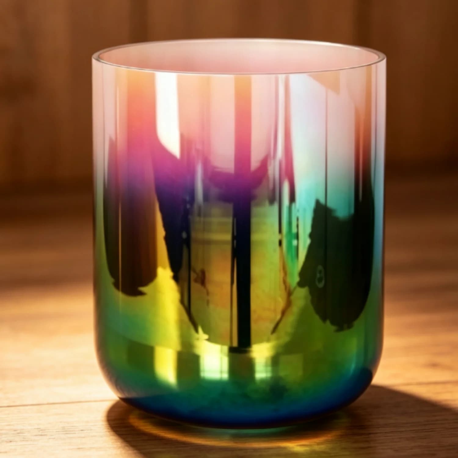 STAR LINKUP Crystal Singing Bowl, Green Pink Gradient Bowl Yoga Healing Percussion Chanting Bowl for Stress Reduction