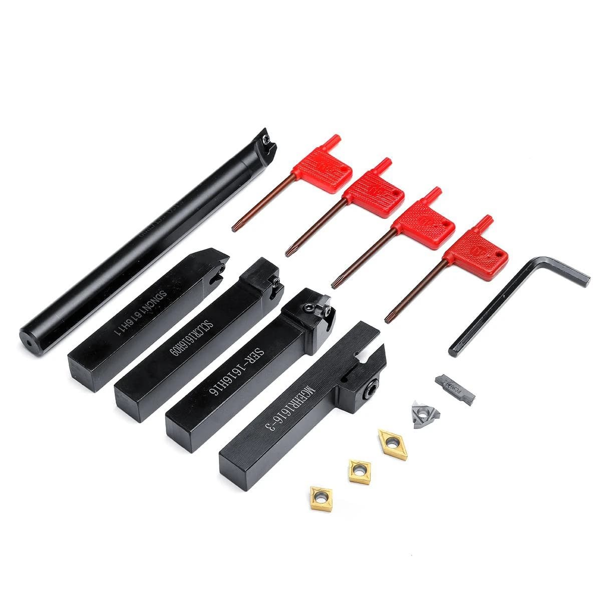 ABMO 5Pcs 16Mm Lathe Turning Tool Holder Boring Bar Lathe Cutting Tool Set Lathe Cutter Set Turning Tool Set