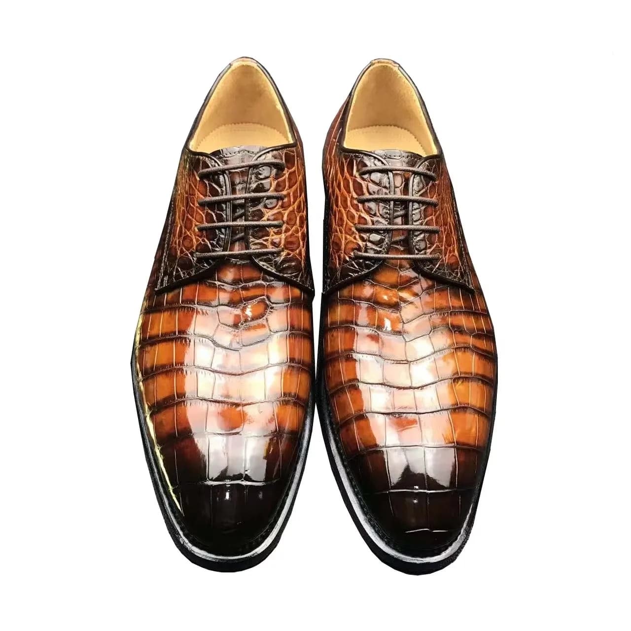 chue scarpe eleganti da uomo scarpe da coccodrillo maschili pennello di colore marrone