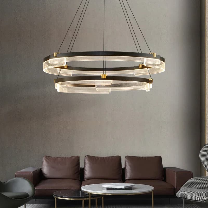 Lampadario moderno e minimalista con anello a soffitto, sala da pranzo, lampada a sospensione, lampade a sospensione per soggiorno, illuminazione interna