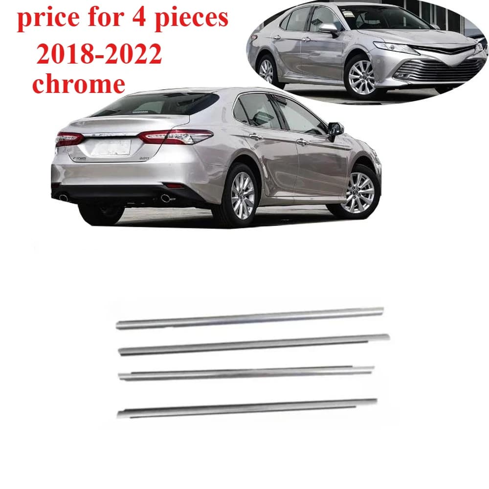 4 Pieces Moulding Belt Line Seal for Toyota Camry 2018-2022 Weatherstrip Protect Glass Rubber for Camry Chrome