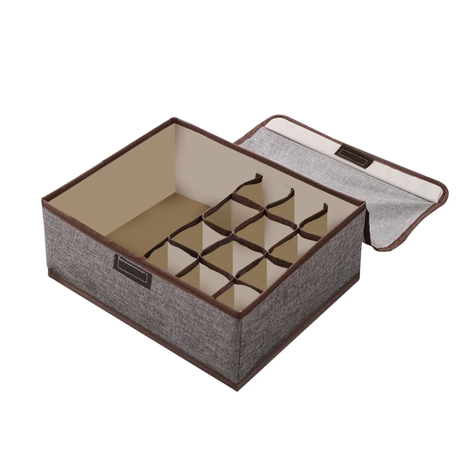 Foldable storage containers for socks, bras, ties, scarves, underwear box, house sorting box, 13 compartments