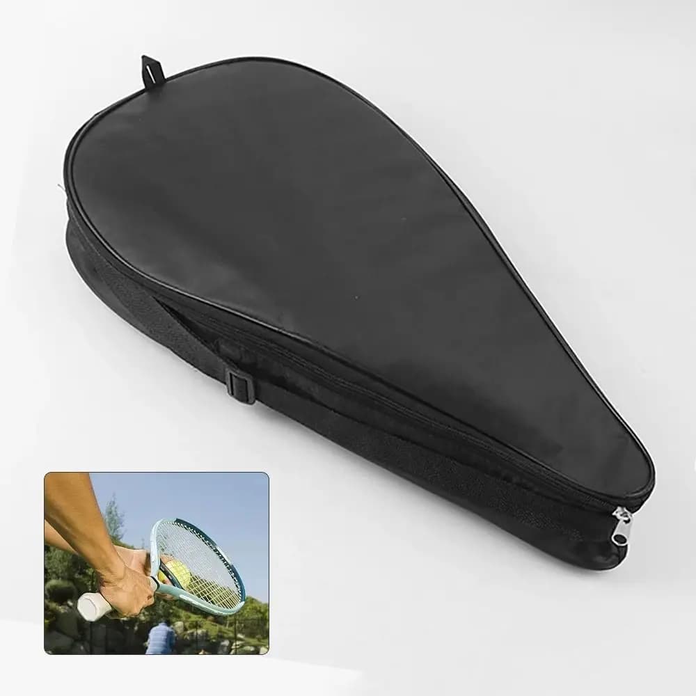 Oxford Cloth Paddle Racket Bag Black Wear-resistant Tennis Racket Storage Bag Protective Waterproof Racquet Shoulder Bags