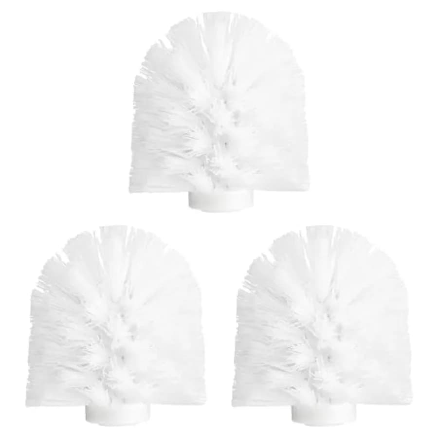 3 Pezzi Testine di Ricambio per Spazzola WC 12mm, Testine Rotonde a Forma di Palla per Pulizia WC Bianche