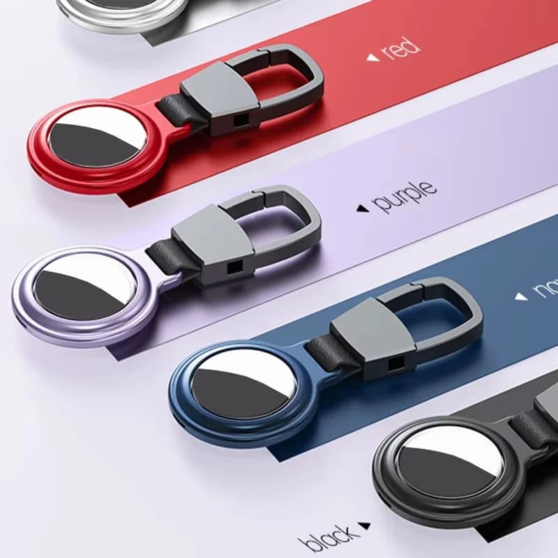 Custodia Protettiva in Metallo per Apple Airtag, Cover Magnetica in Alluminio, Portachiavi per Airtags, Supporto per Chiavi, Auto, Animali Domestici
