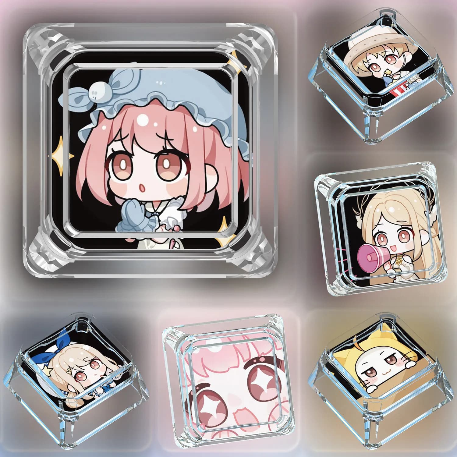 Keycaps per Tastiera Meccanica Fai-da-Te a Tema Cartoon Miracle Nikkis, Keycaps Personalizzati per PC, Regalo e Giocattolo