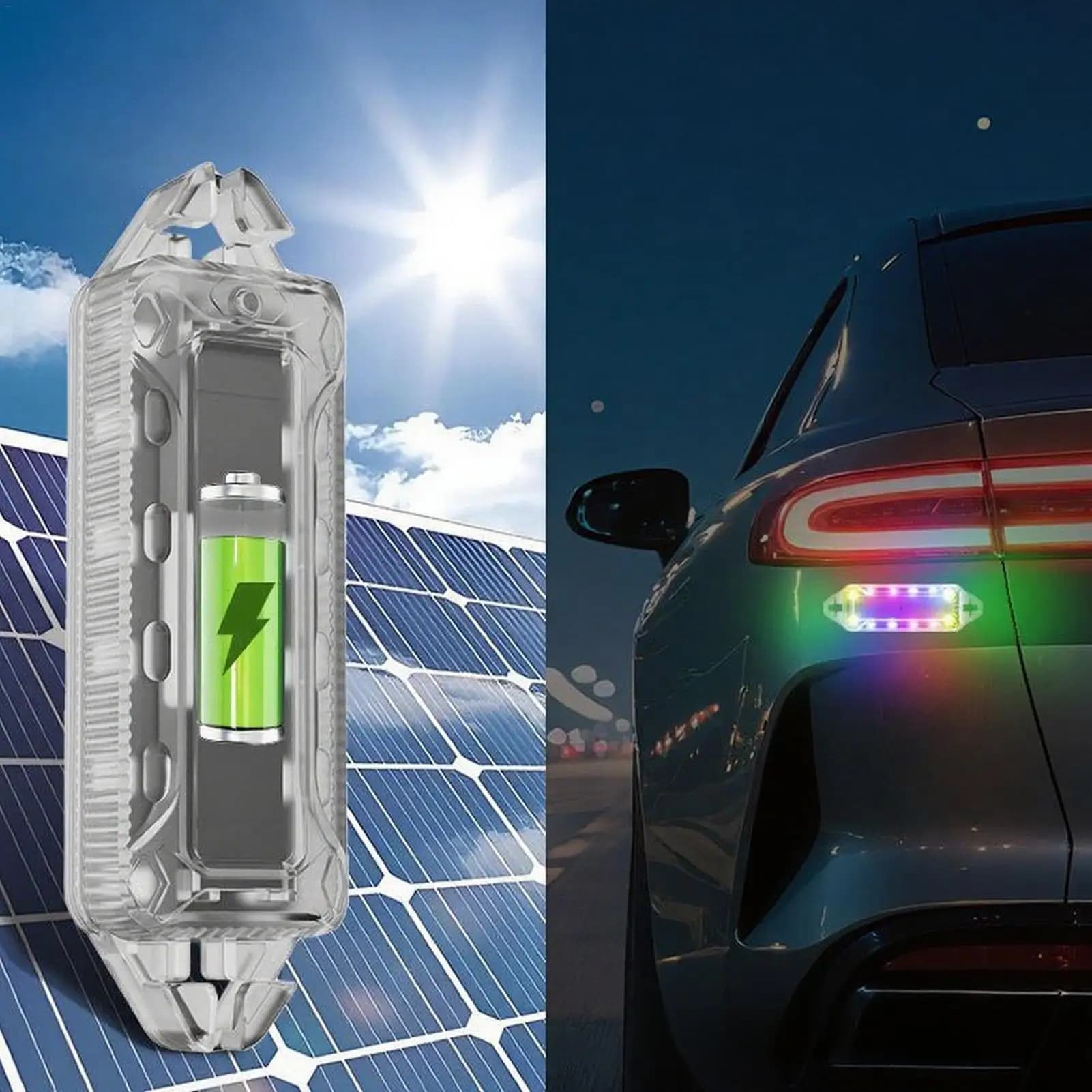 Luci stroboscopiche a LED per camion Luci a LED wireless solari Lampada di sicurezza lampeggiante solare esterna per auto Illuminazione impermeabile per veicolo
