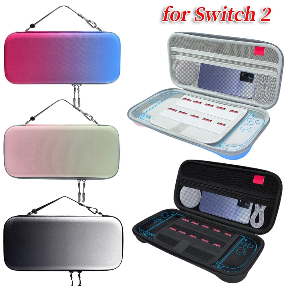 Custodia da trasporto sfumata per Nintendo Switch 2 Borsa da viaggio protettiva portatile con guscio rigido antiurto in EVA con custodia per 10 carte
