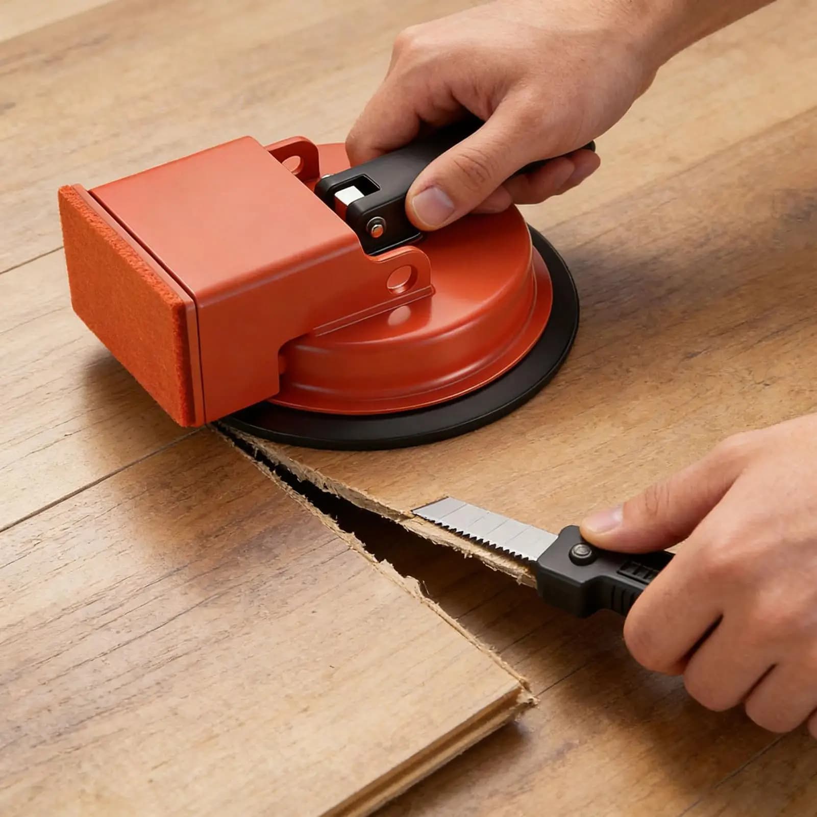 Attrezzo per Riparazione Pavimenti in Laminato, Ventosa Ammortizzante per Fissaggio Doghe, Utensili per Pavimenti in Legno e Ceramica