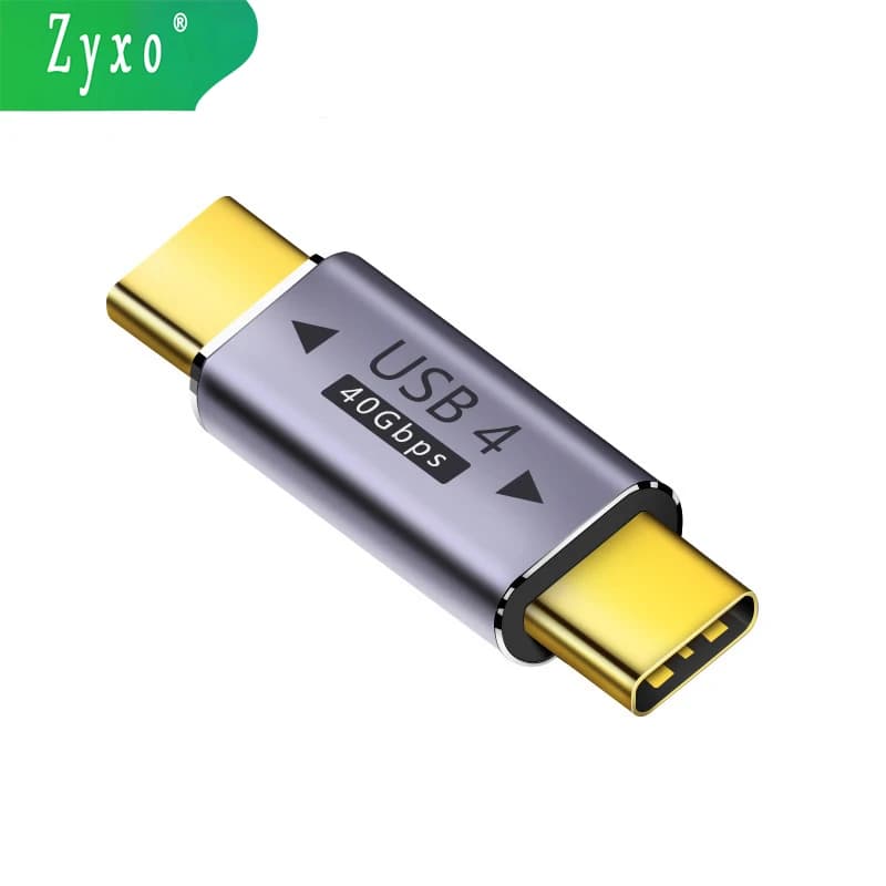 USB-C Male to Male Adapter USB4 40Gbps 100W Fast Charging 8K@60Hz Video Compatible with Thunderbolt 3/4