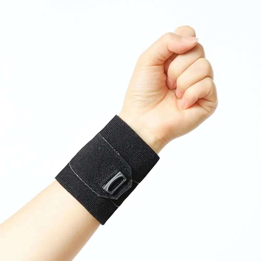 Manopola Fascia di supporto per polso regolabile Cuscinetto in silicone incorporato Tutore di supporto per polso da badminton pressurizzato antiscivolo e traspirante