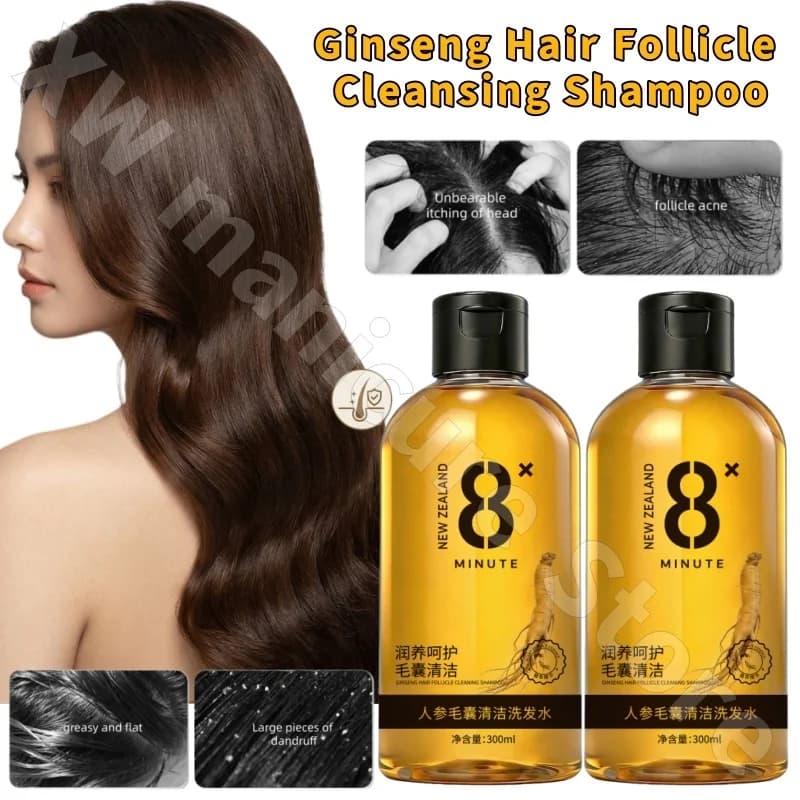 Shampoo Detergente per Follicoli Capillari al Ginseng Dr. Yanmei, Cura Naturale Nutriente per Capelli e Cuoio Capelluto, 300ml