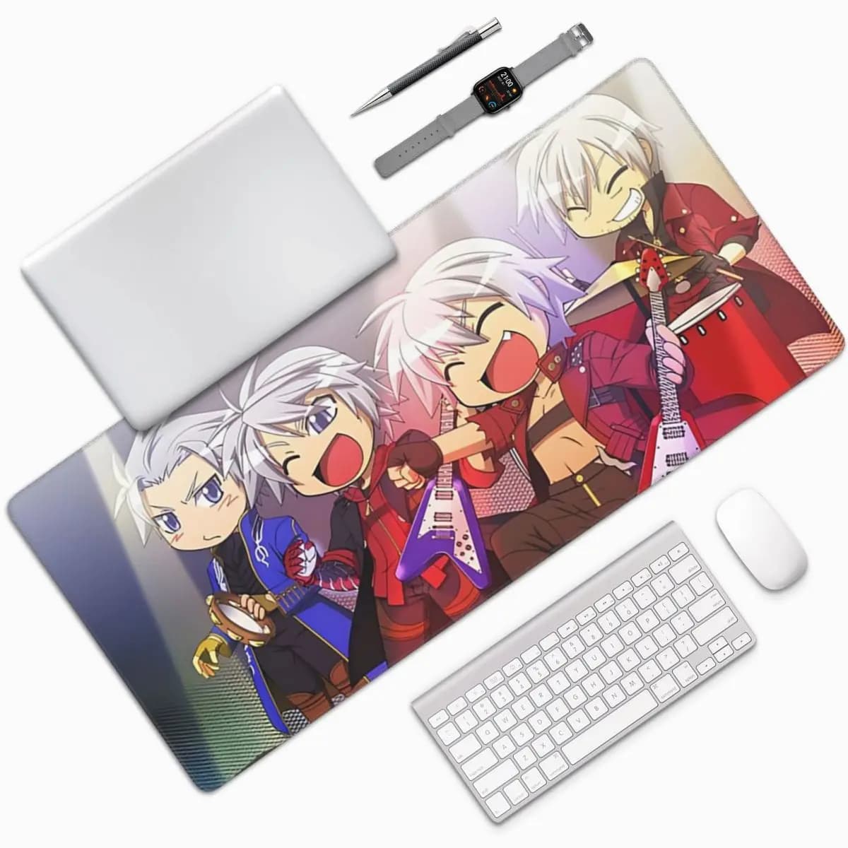 Tappetino per mouse grande Devil May Cry, tappetino per tastiera e mouse per computer, tappetino da gioco per PC e laptop, accessori da ufficio, tappetini da tavolo