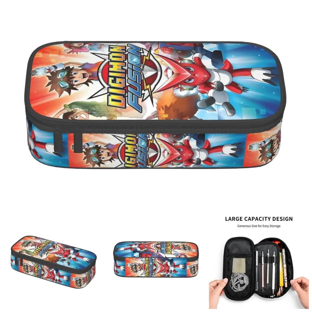 Astucci per matite a tema Digimon, simpatici personaggi di videogiochi giapponesi, per ragazze e ragazzi, anime e manga, grande custodia porta penne, accessori scolastici