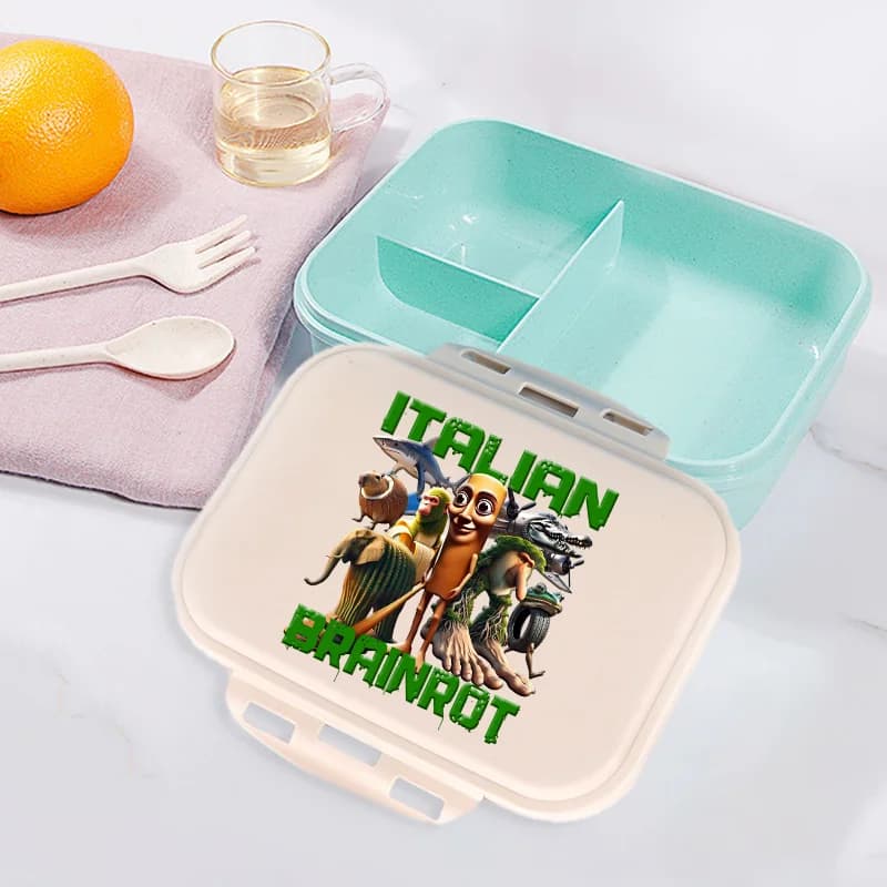 Italiano Brainrot Bento Lunch Box Tralalero Tralala Ragazzo Ragazza Contenitori per alimenti Scuola per bambini Picnic Lunchbox Custodia per cena Regalo